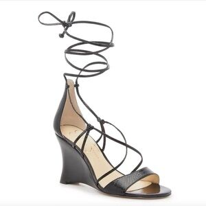 Jessica‎ Simpson Valren Black Wedge Sandal SZ 10